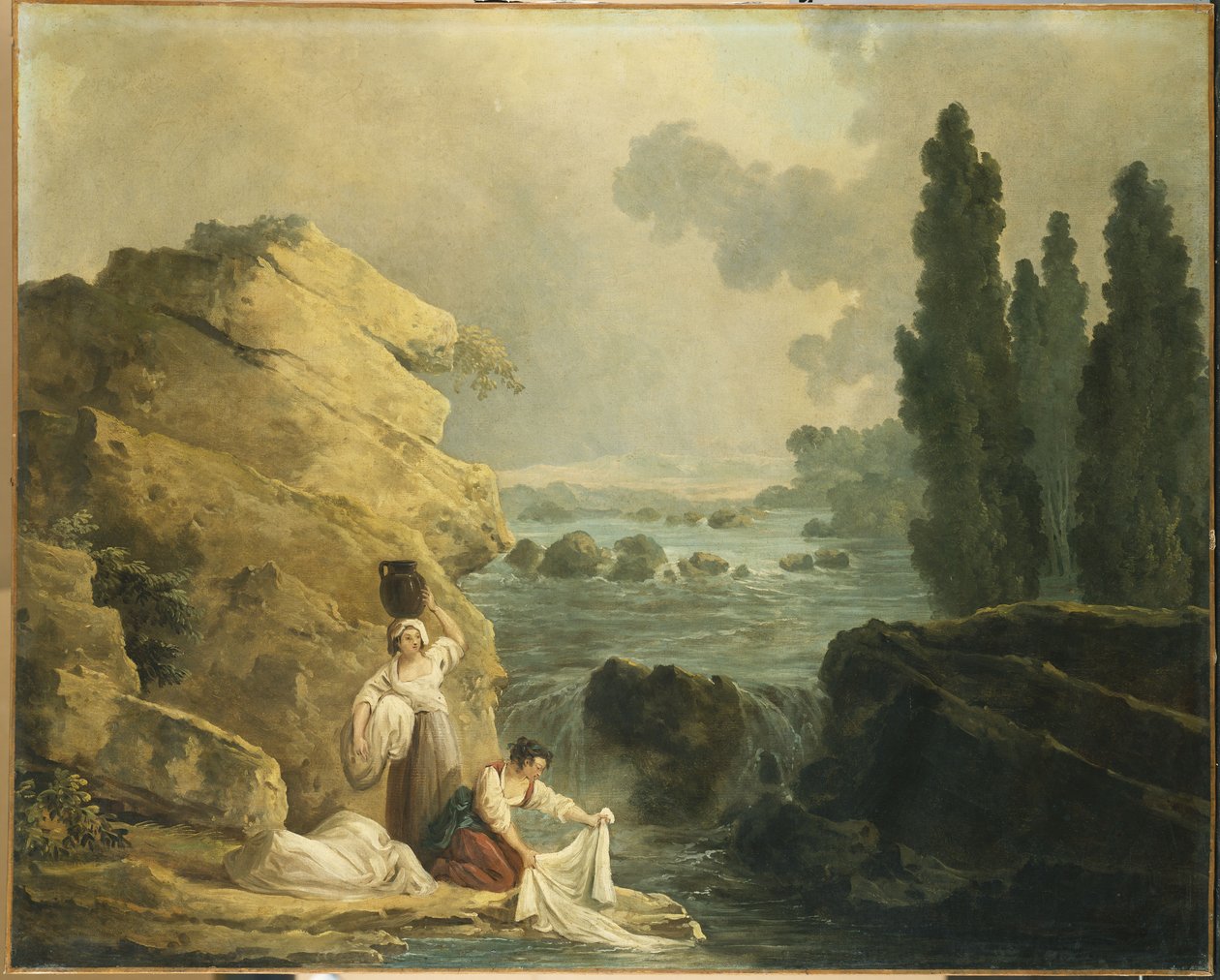 Pračky podle kaskády od Hubert Robert