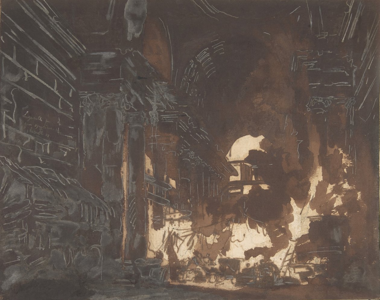 Pračky ve zničené galerii, ca. 1760. od Hubert Robert