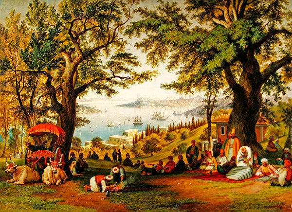 Shromáždění nad Zlatým rohem (olej na plátně) od Hubert Sattler