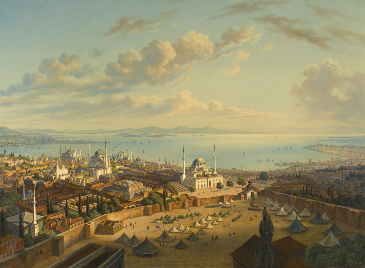 Konstantinopol z Fire Tower of Beyazit od Hubert Sattler