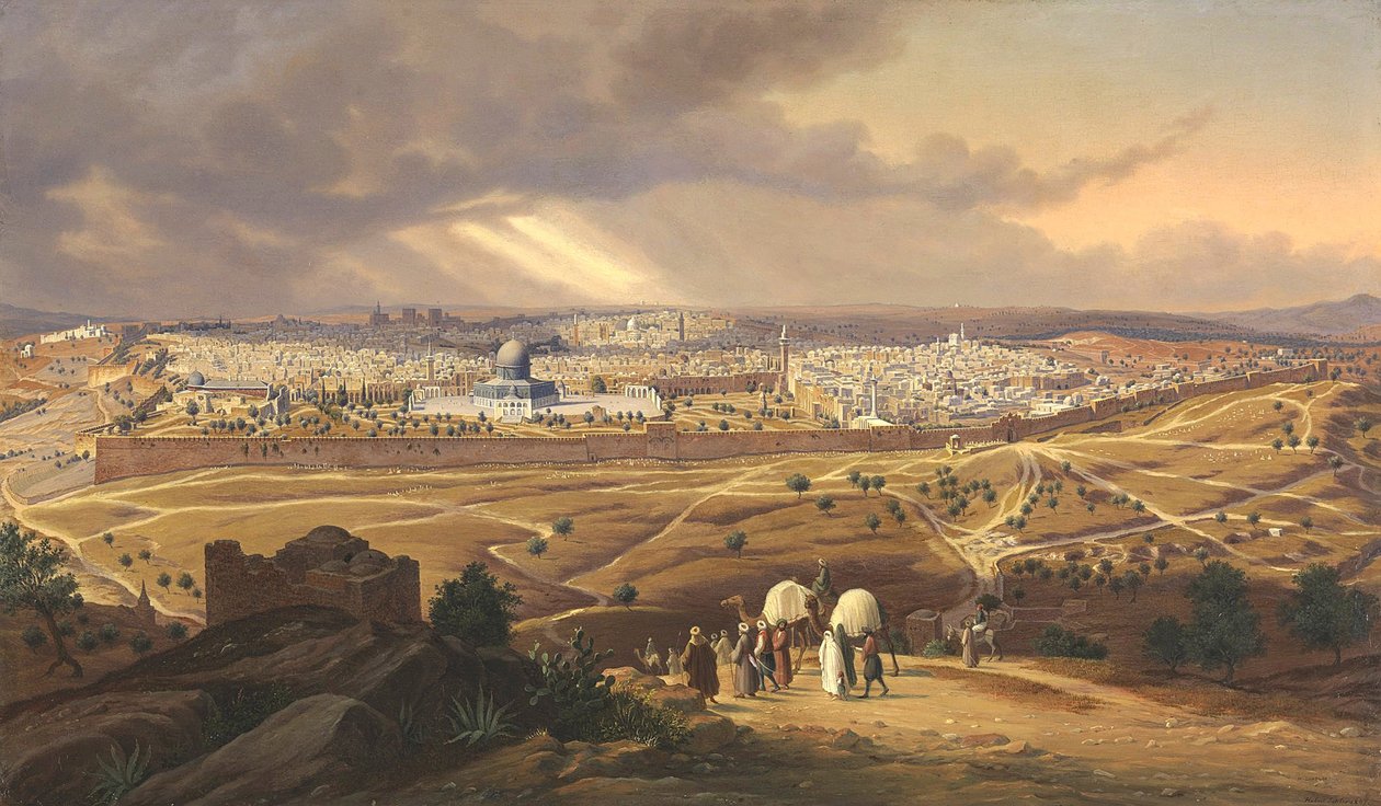 Pohled na Jeruzalém, 1847 od Hubert Sattler