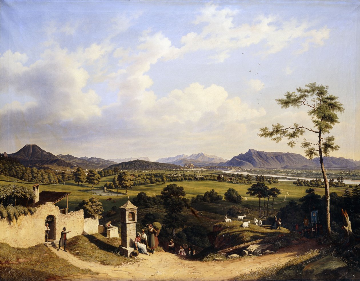 Pohledy na Salzburg; Pohled na Salzburg, 1847 od Hubert Sattler