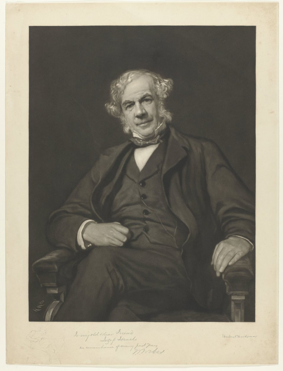 Portrét Jamese Staatse Forbese od Hubert von Herkomer (signed by artist)