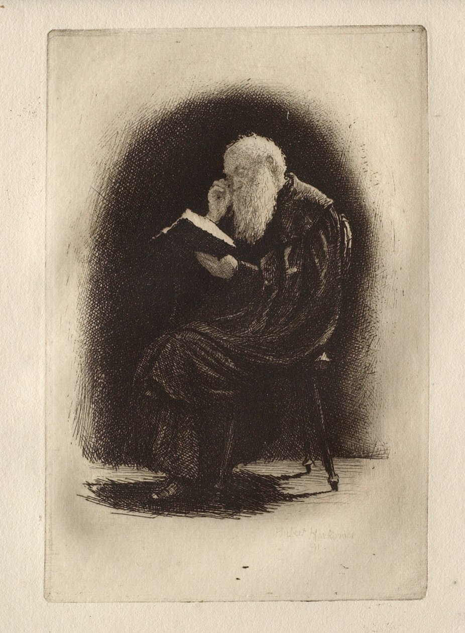 Studie kartuziánského kláštera od Hubert von Herkomer