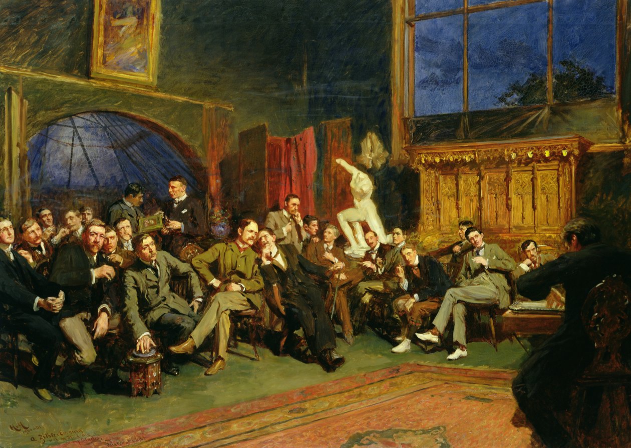 Večer v ateliéru s mými studenty, 1886 od Hubert von Herkomer
