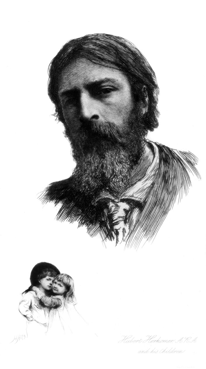 Hubert Herkomer, britský umělec německého původu a jeho děti, c1880-1882. od Hubert von Herkomer