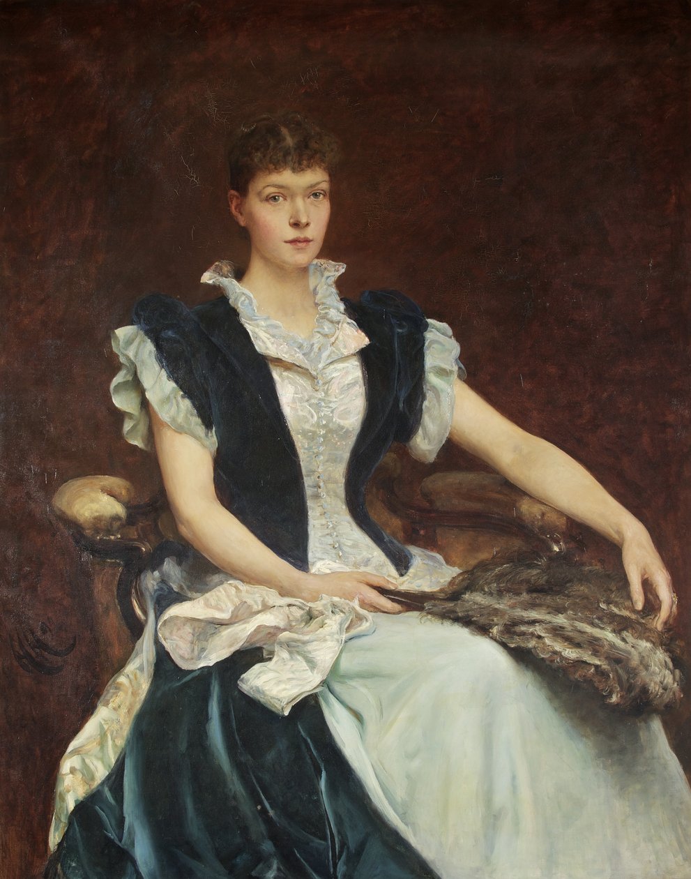Portrét paní Walter Derham od Hubert von Herkomer