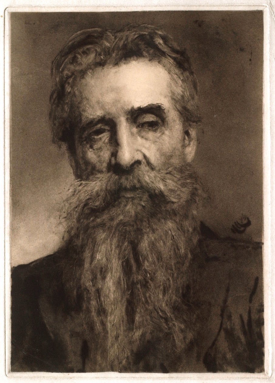 Portrét muže s prošedivělým plnovousem od Hubert von Herkomer