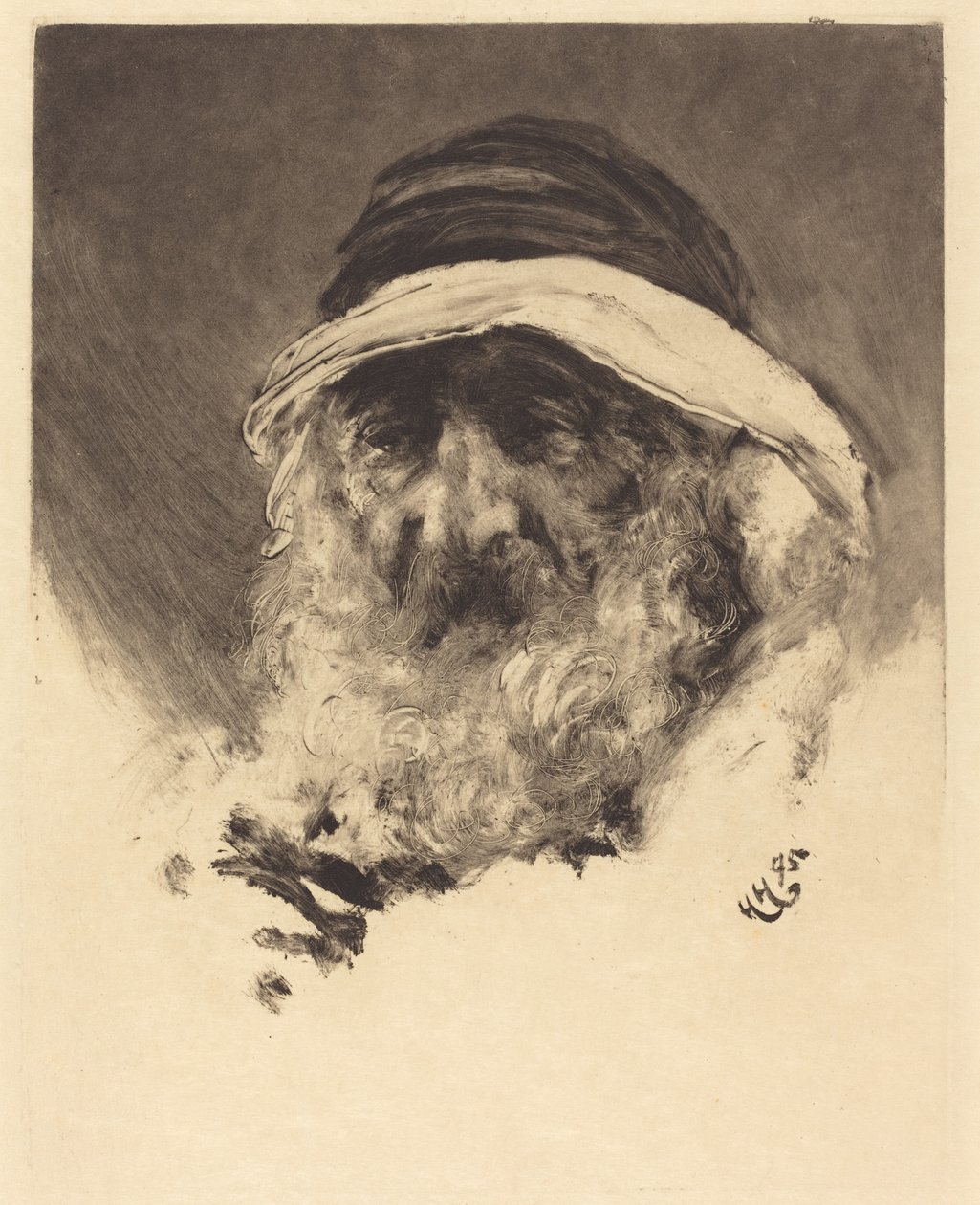 Studie arabské hlavy od Hubert von Herkomer