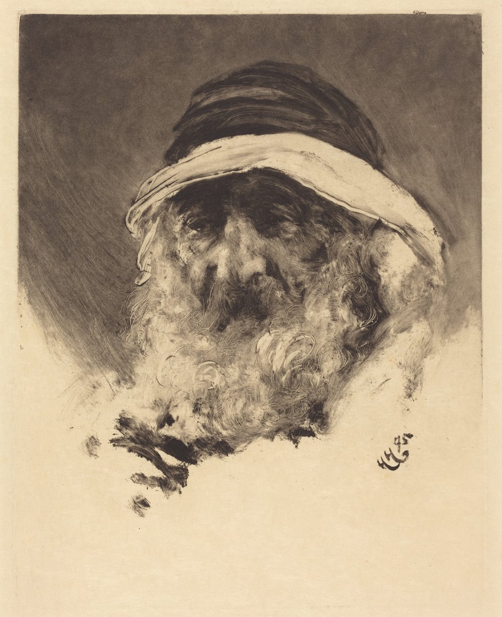 Studie arabské hlavy od Hubert von Herkomer