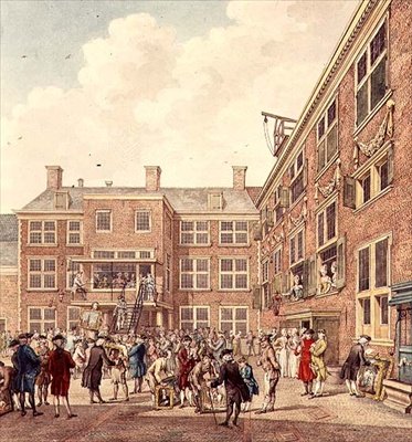 Oudezijdsheerenlogement, Amsterdam (litografie) od Hubertus Petrus Schouten