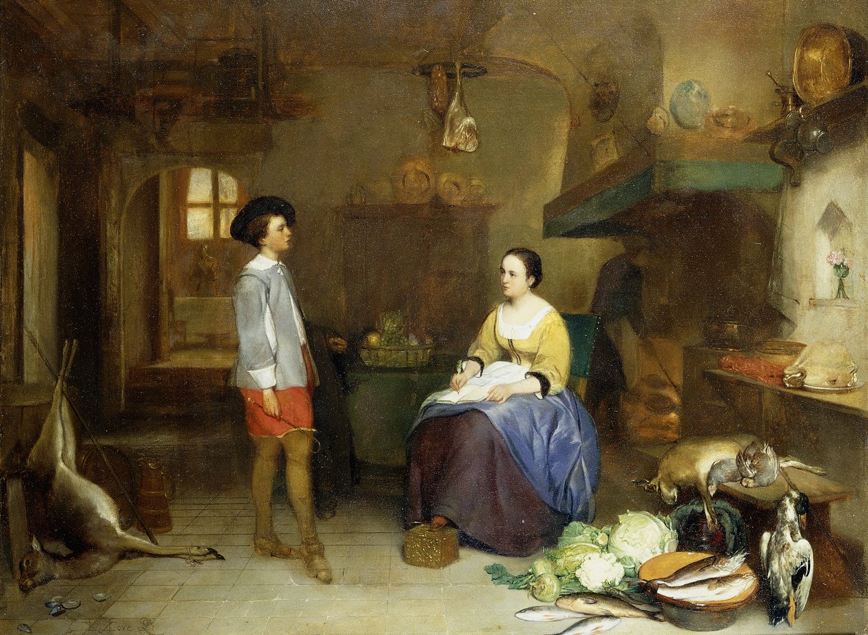 V kuchyni, od Hubertus van Hove
