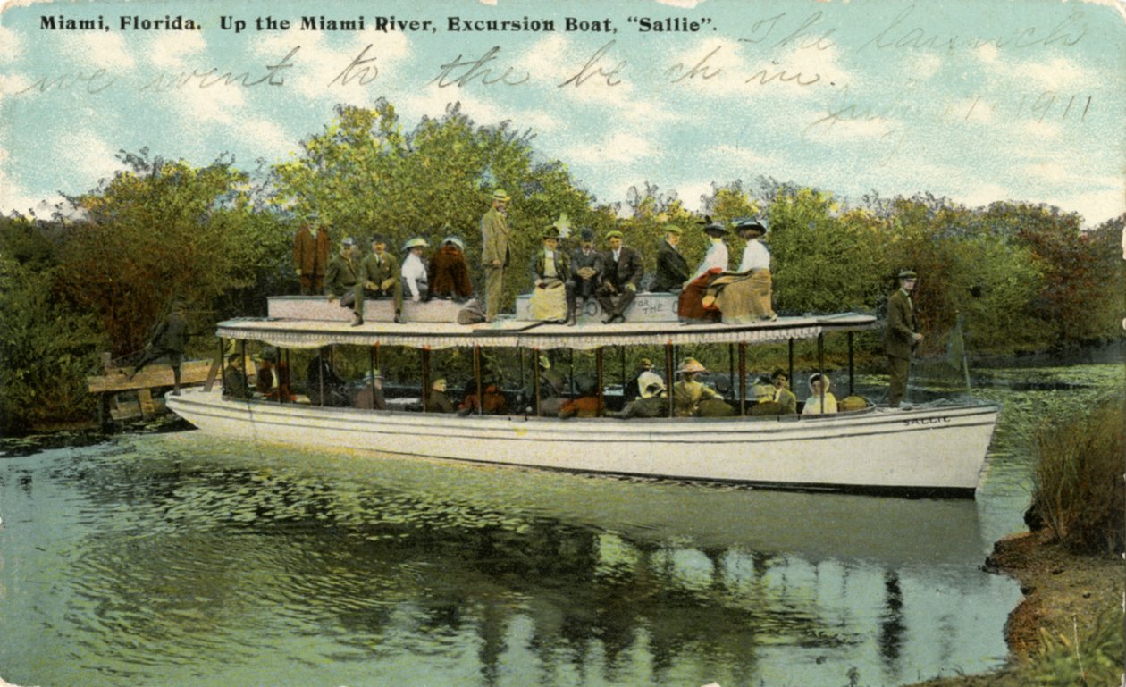 Výletní loď po řece Miami Sallie, kolem roku 1910 od Hugh C. Leighton Co.
