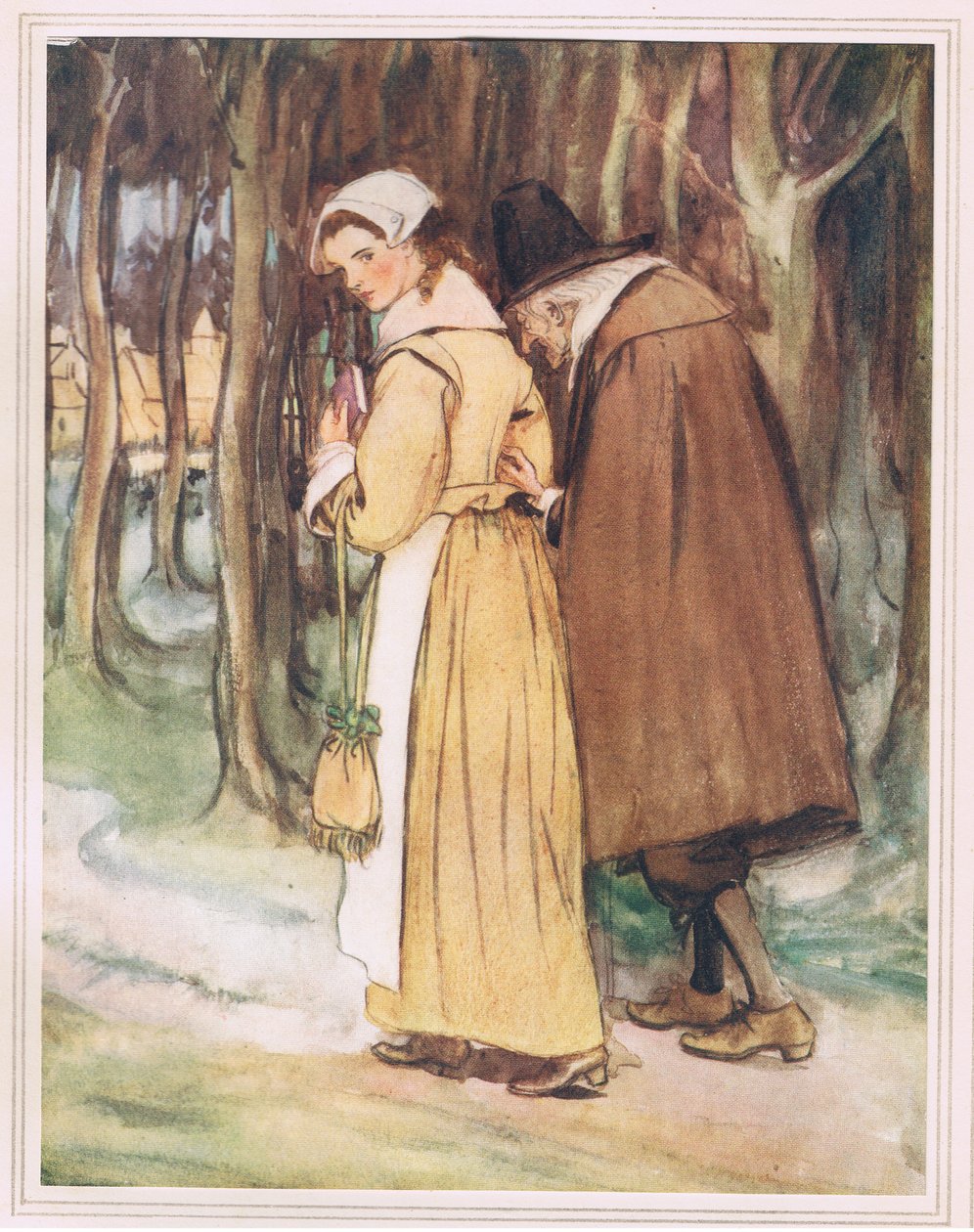 Mladá dívka se podívala na šarlatové písmeno. od Hugh Thomson
