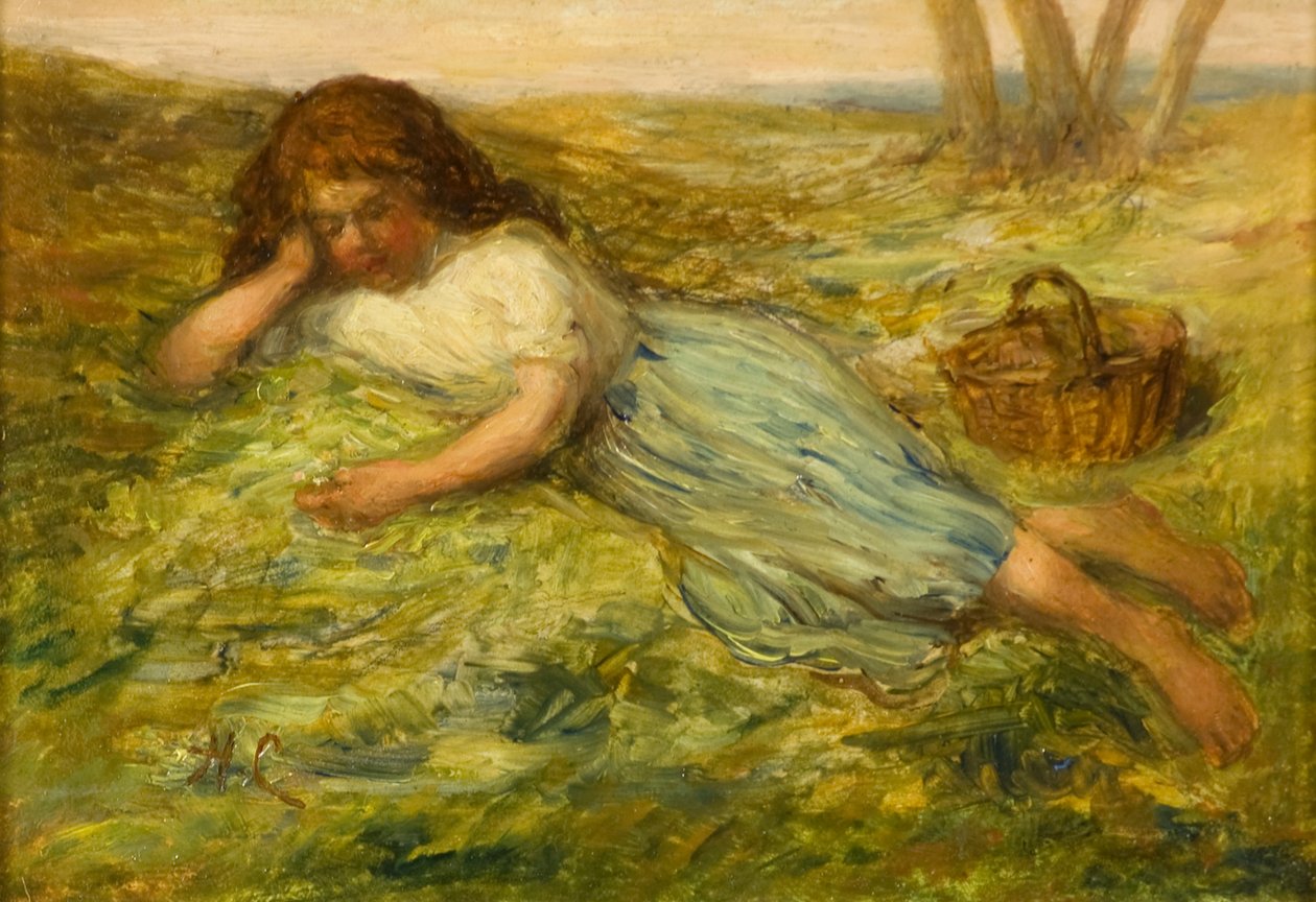 Dívka a košík, 19. století od Hugh Cameron