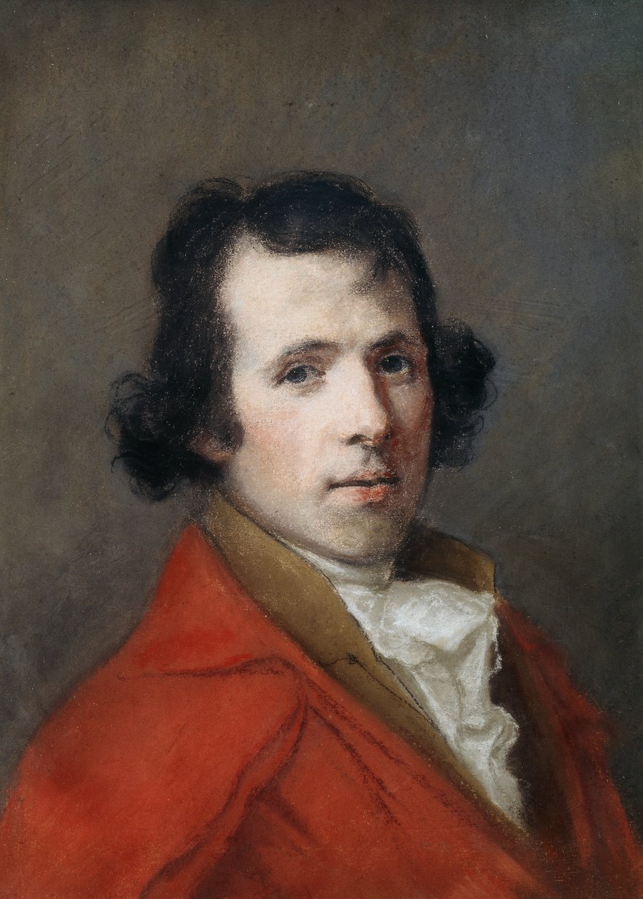 Portrét Antonia Canovy, délka poprsí, na sobě kabát, od Hugh Douglas Hamilton
