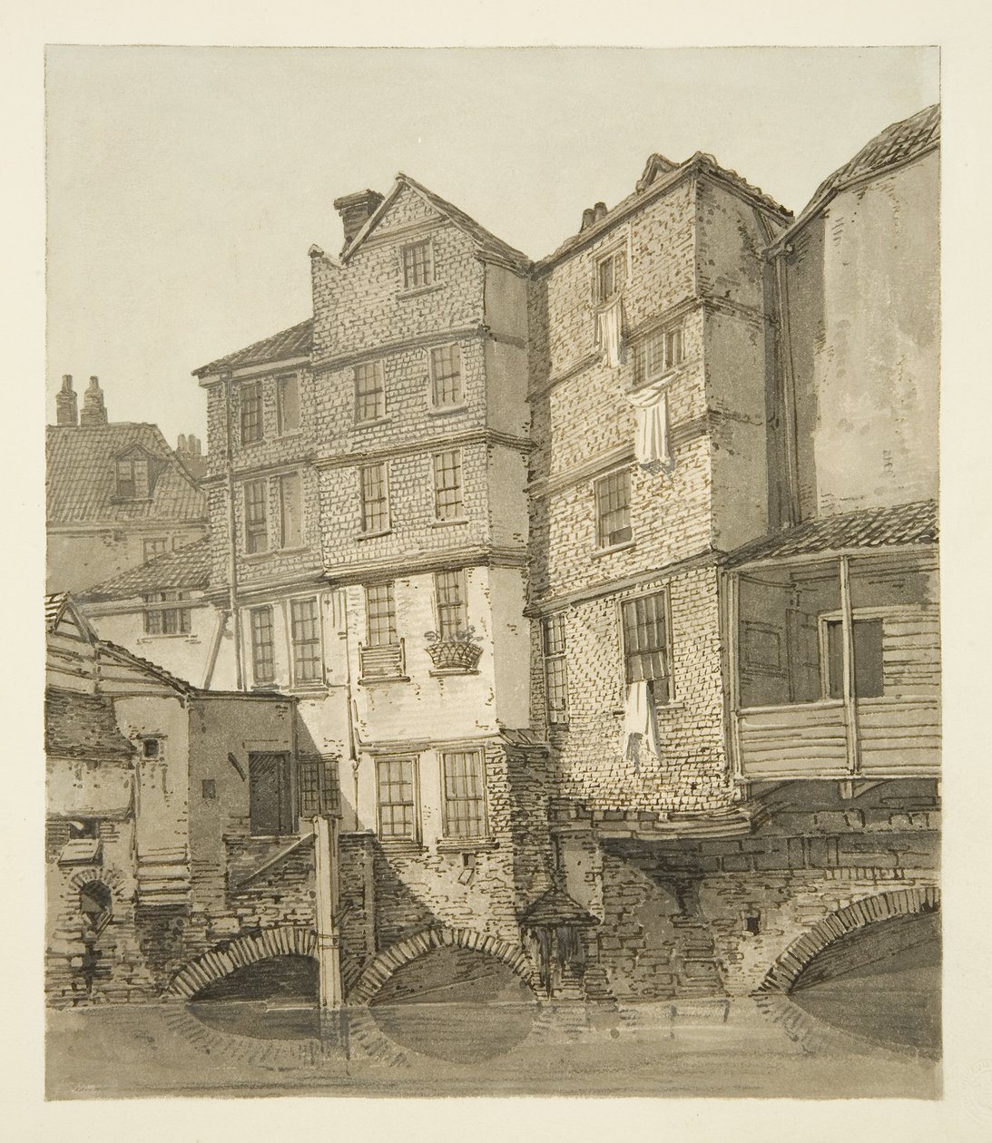 Frome, při pohledu proti proudu k Christmas Bridge, 1823 od Hugh ONeill