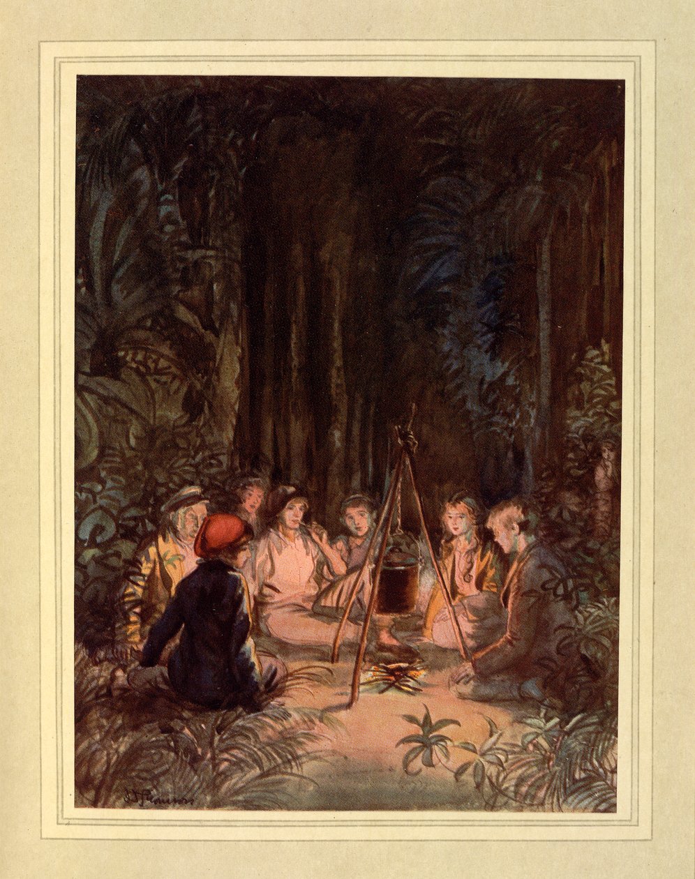 Around a fire, from 