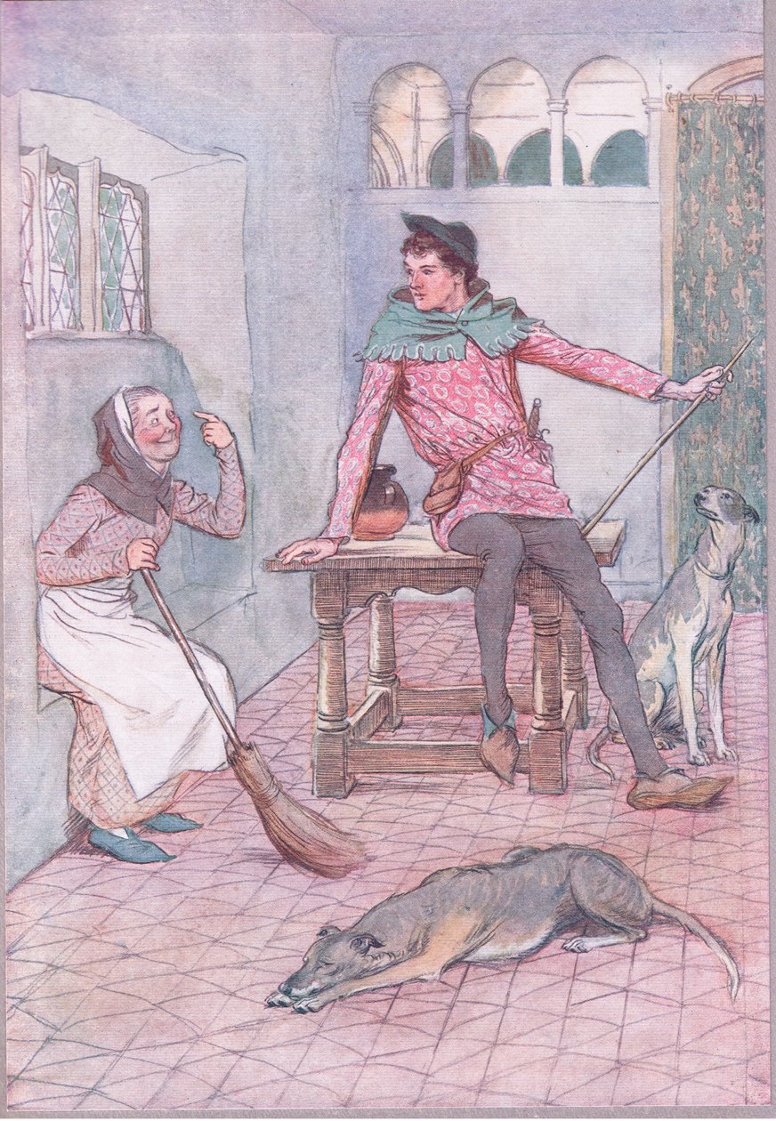  Nemáte snad při svém uctívání nedostatek nad své oko?, ilustrace z Veselých paniček windsorských , 1910 od Hugh Thomson