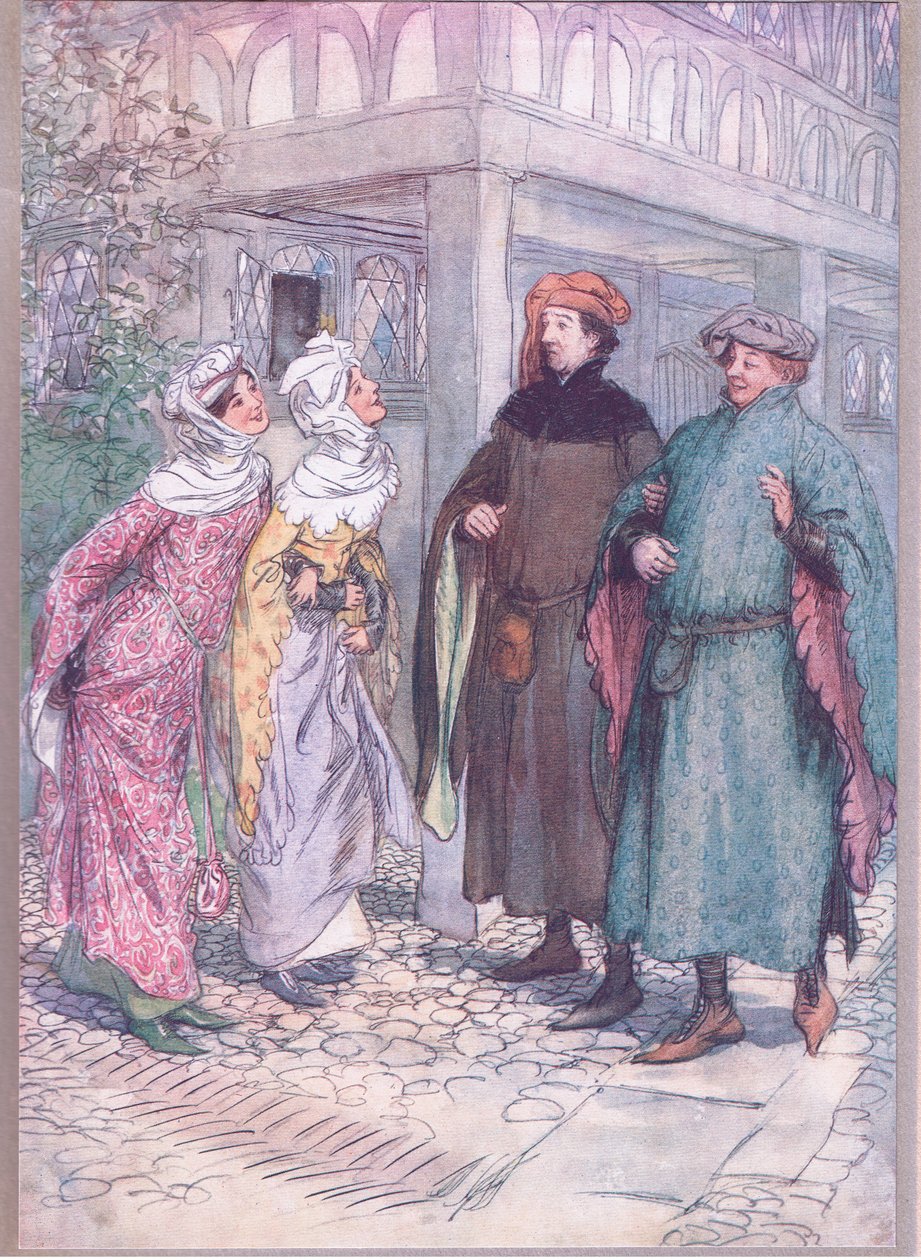 Jak teď, milý Franku! Proč jsi melancholický? , ilustrace z Veselé paničky z Windsoru, 1910 od Hugh Thomson