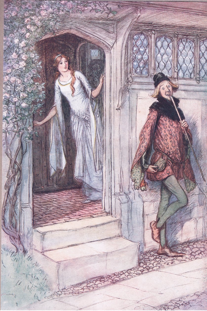 Nejsem hladový, děkuji vám, ilustrace z Veselé paničky z Windsoru, 1910 od Hugh Thomson