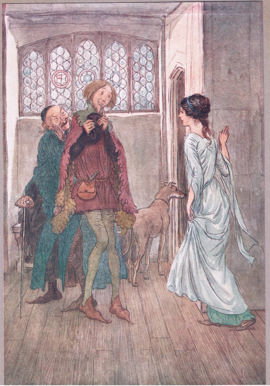 Měl jsem otce, paní Anne: můj strýc vám o něm může vyprávět dobré vtipy, ilustrace z Veselých panen z Windsoru, 1910 od Hugh Thomson