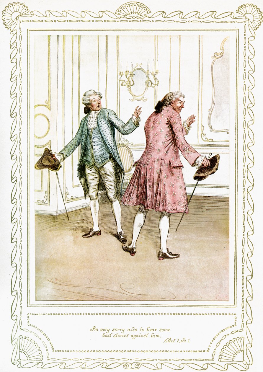 Richard Brinsley Sheridan "Škola pro skandál" od Hugh Thomson