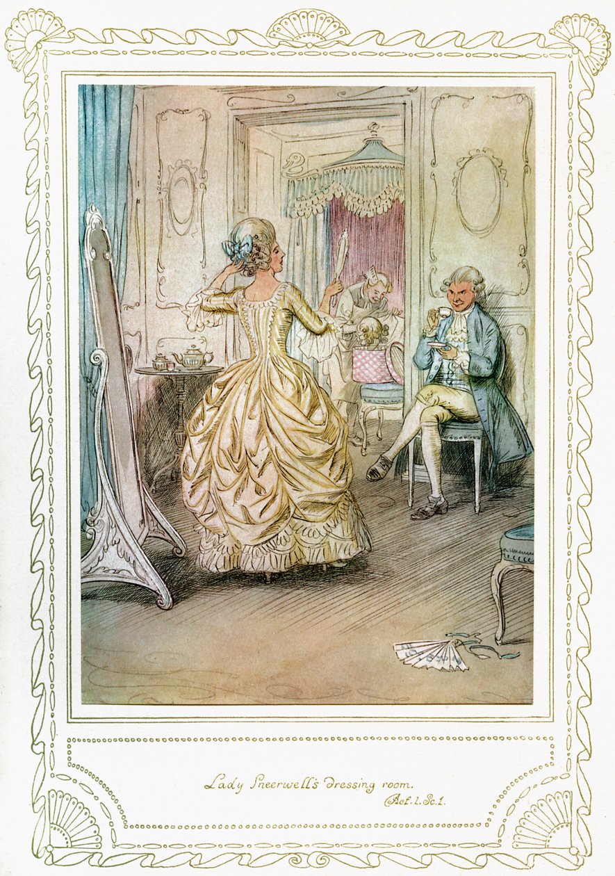 Richard Brinsley Sheridan "Škola pro skandál" od Hugh Thomson