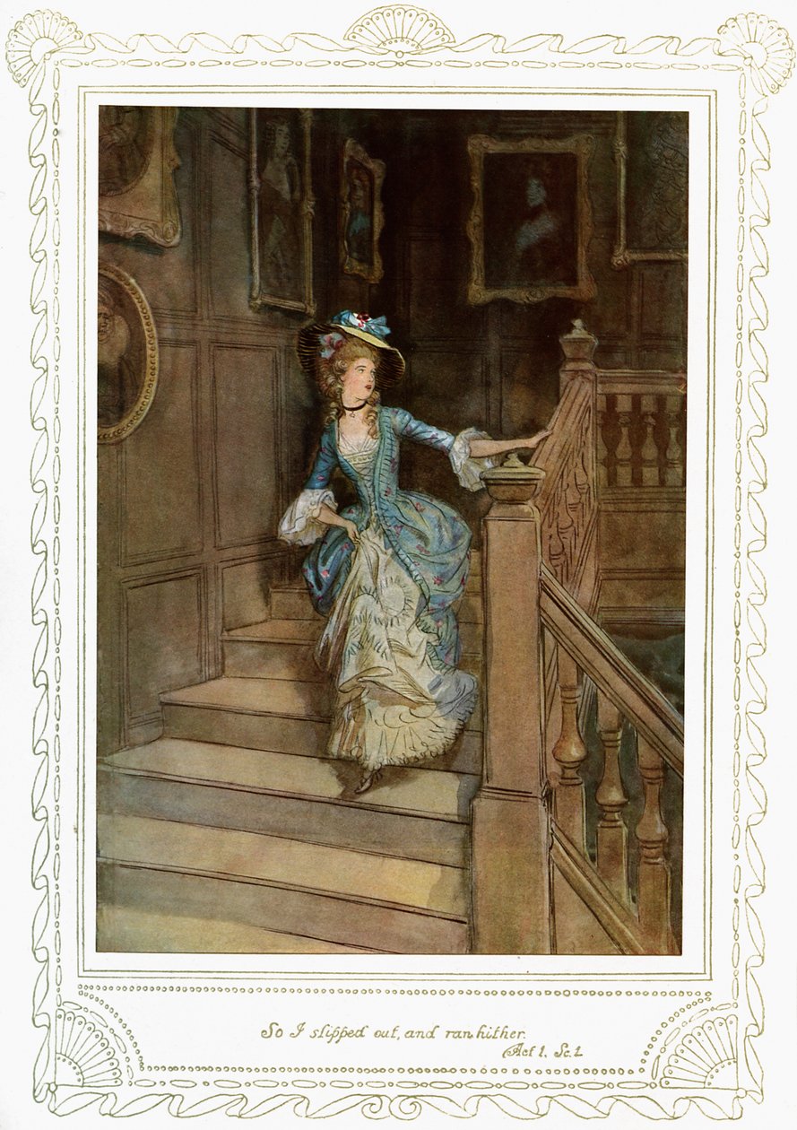 Richard Brinsley Sheridan "Škola pro skandál" od Hugh Thomson