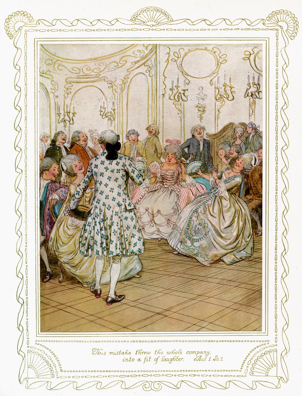 Richard Brinsley Sheridan "Škola pro skandál" od Hugh Thomson