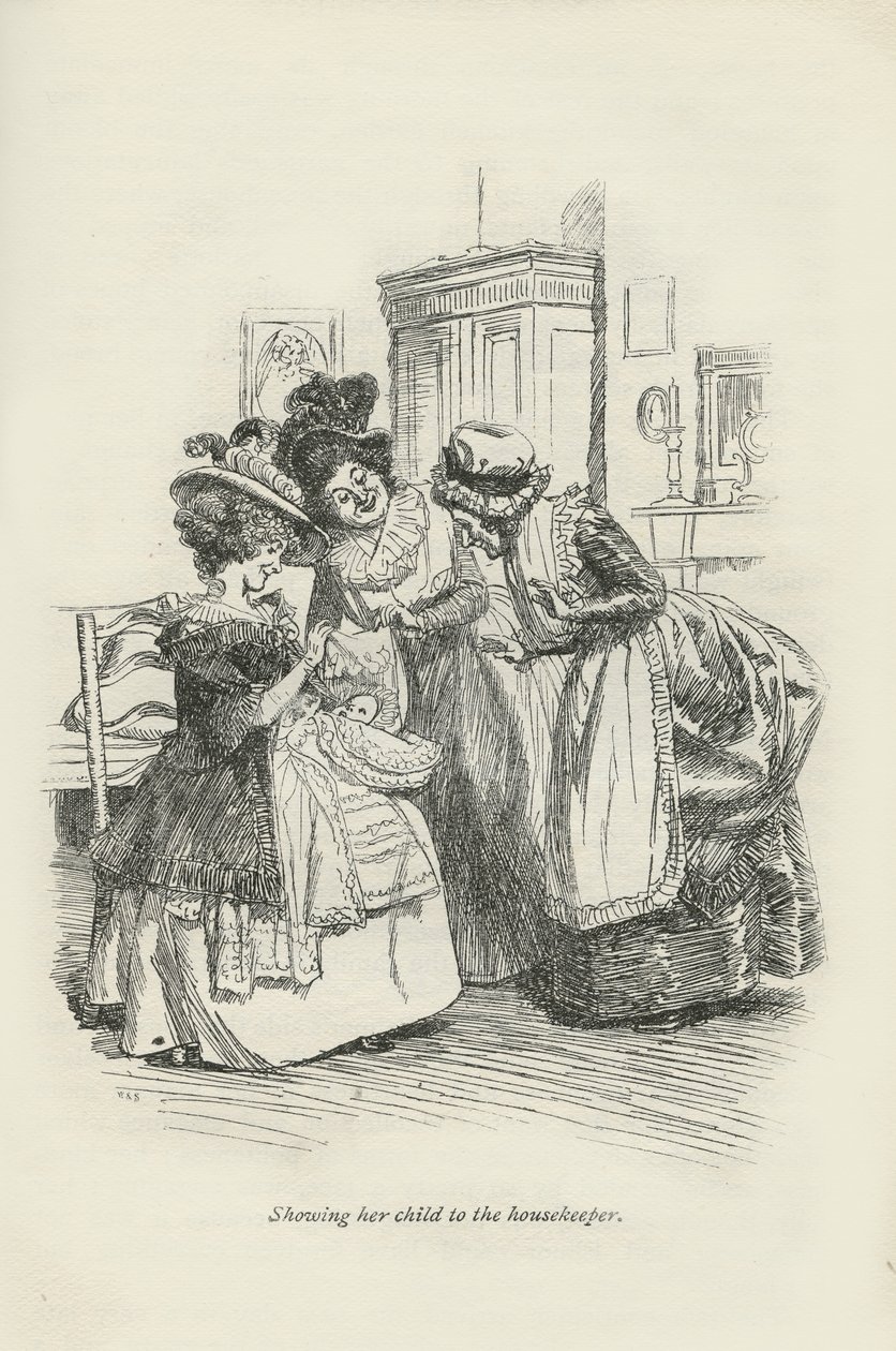 Ukazuje své dítě hospodyni, 1896 od Hugh Thomson