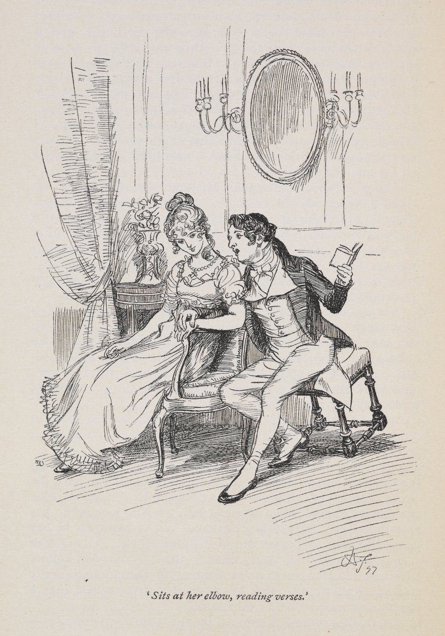 "Sedí u lokte a čte verše.", Přesvědčování Jane Austenové od Hugh Thomson