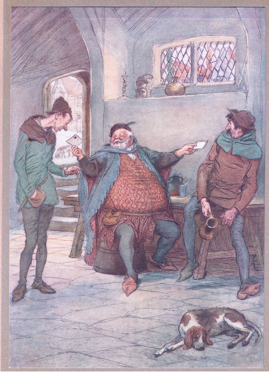 Tento dopis paní Pageové a tento paní Fordové, ilustrace z Veselých paniček windsorských , 1910. od Hugh Thomson
