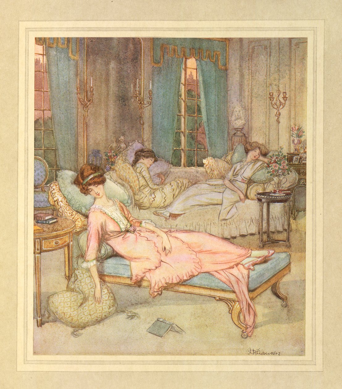 Tři spící ženy, z „Obdivuhodného Crichtona“ od J. M. Barrieho od Hugh Thomson