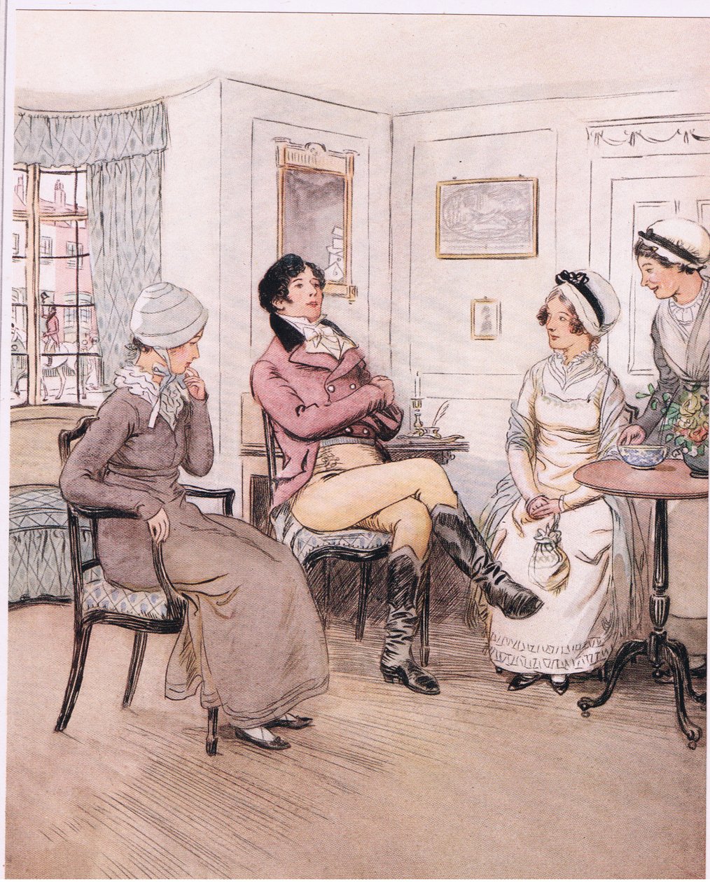 Valentine: "Lituji, že jsou venku, Patty, ale budu čekat na jejich návrat." (litho) od Hugh Thomson
