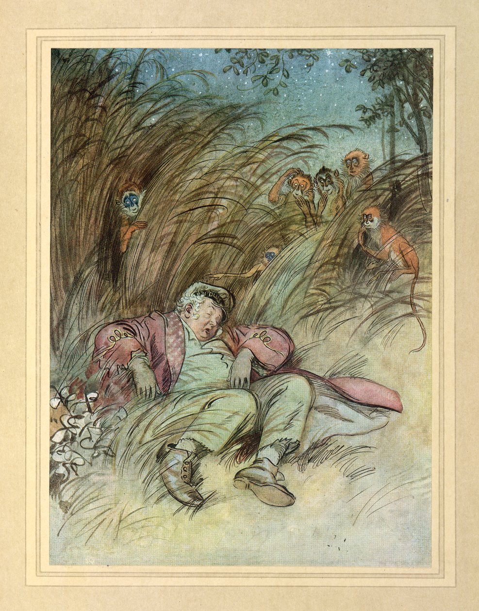 Pozorováno opicemi z filmu „Obdivuhodný Crichton“ od J. M. Barrieho od Hugh Thomson