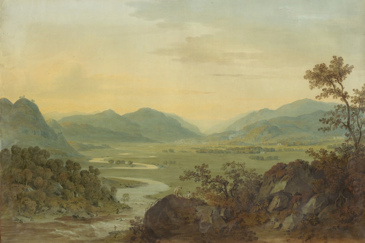 Carne River z hradu Loudoun, Ayrshire, 1804 od Hugh William Williams