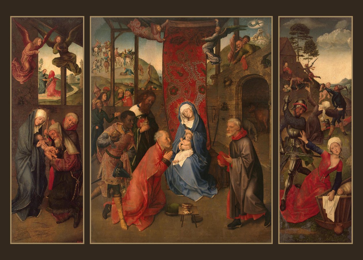 Klanění mudrců (triptych) od Hugo van der Goes