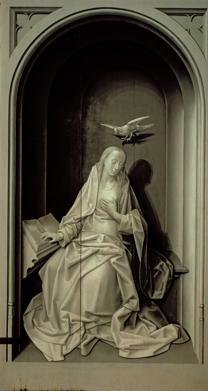 Panna zvěstování, z Portinari Triptych, c.1479 od Hugo van der Goes