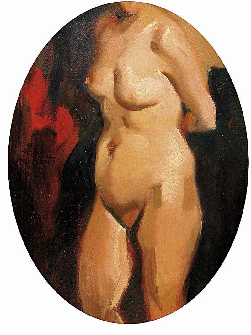 Žena TorsonFrancais: Torse feminine od Hugo von Habermann