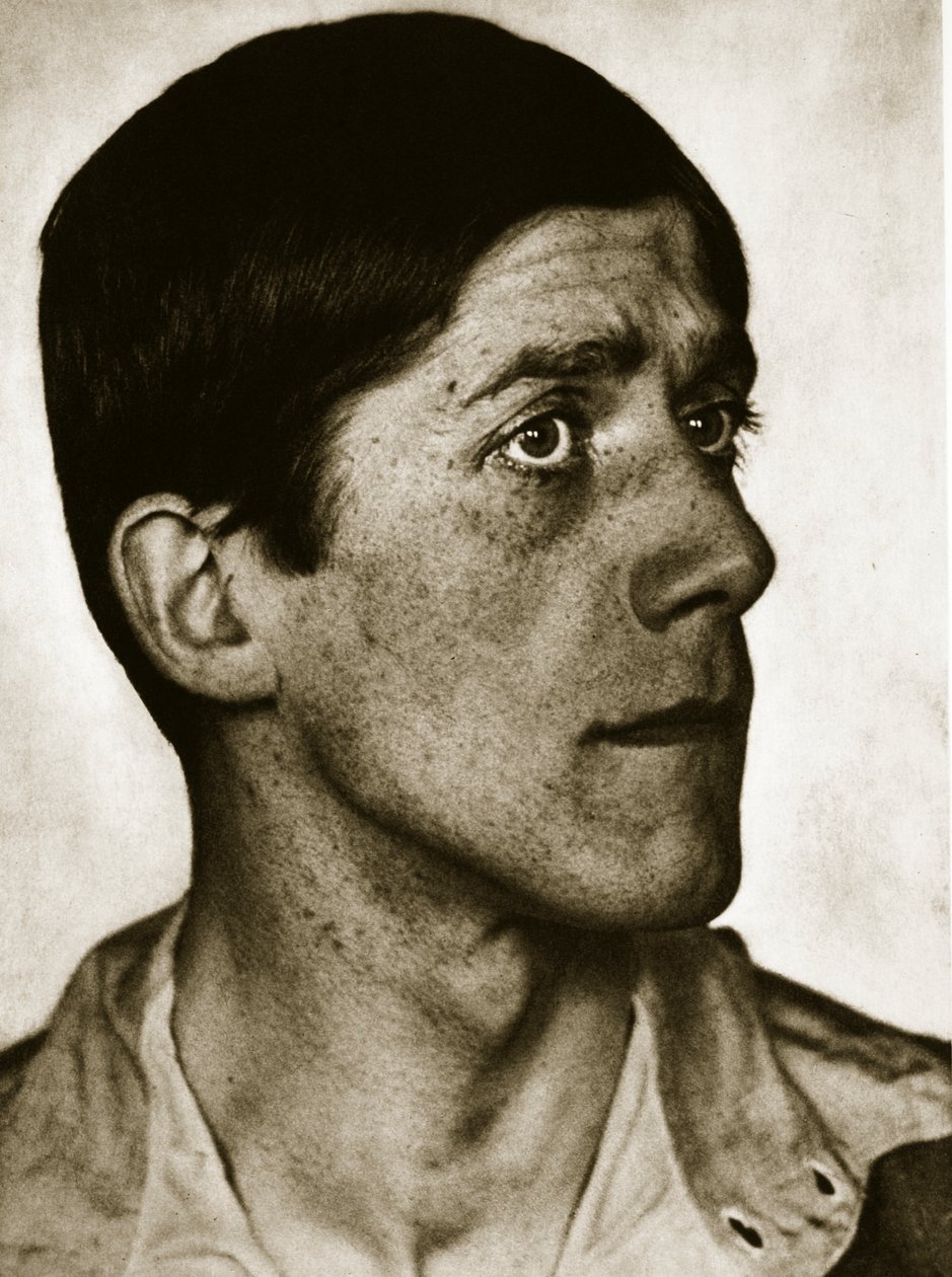 Oskar Kokoschka (sépiová fotografie) od Hugo Erfurth