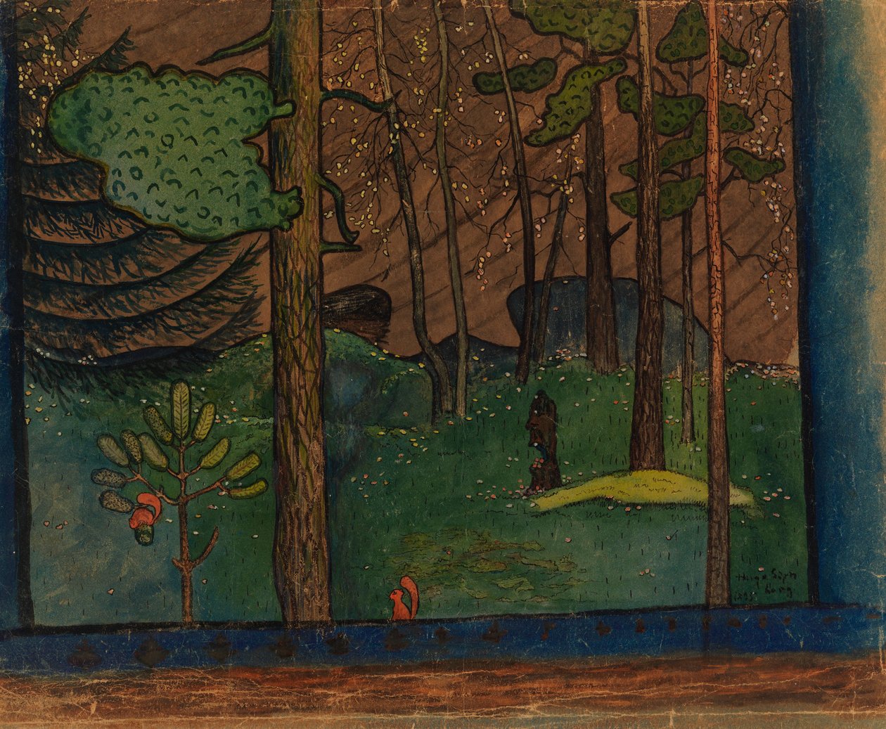 Podzim v lese od Hugo Simberg