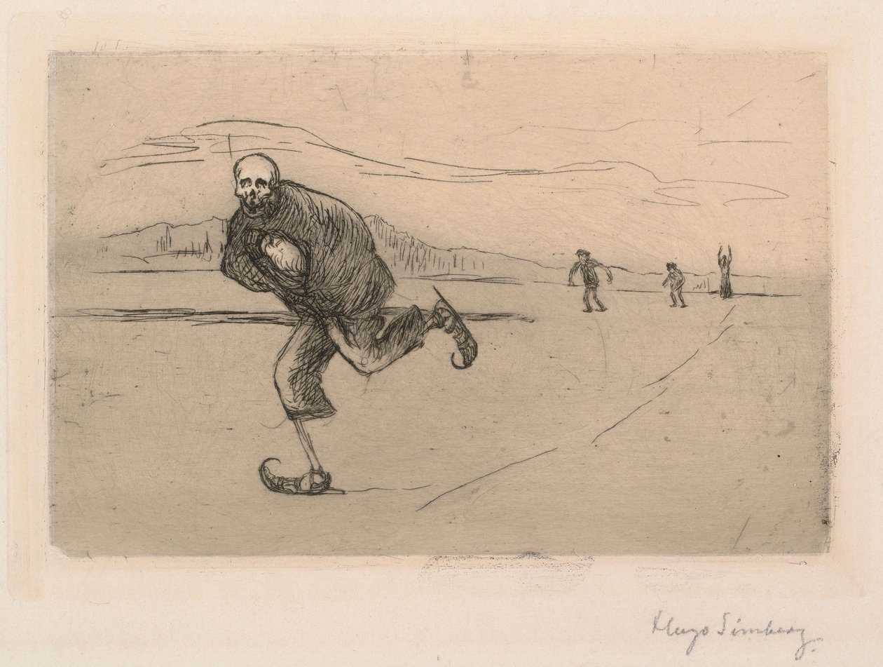 Smrt na bruslích; Bruslení se smrtí od Hugo Simberg
