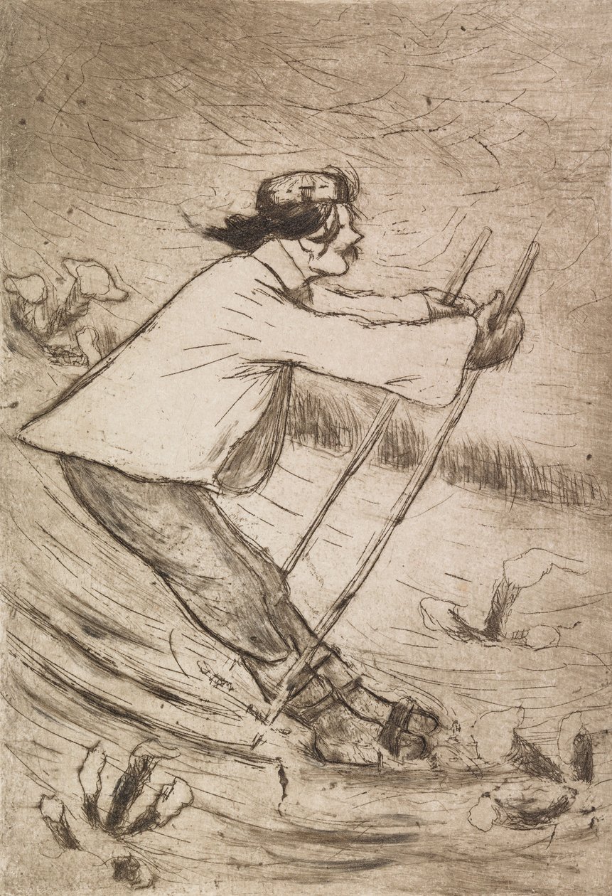 Gallen-Kallela na lyžích od Hugo Simberg