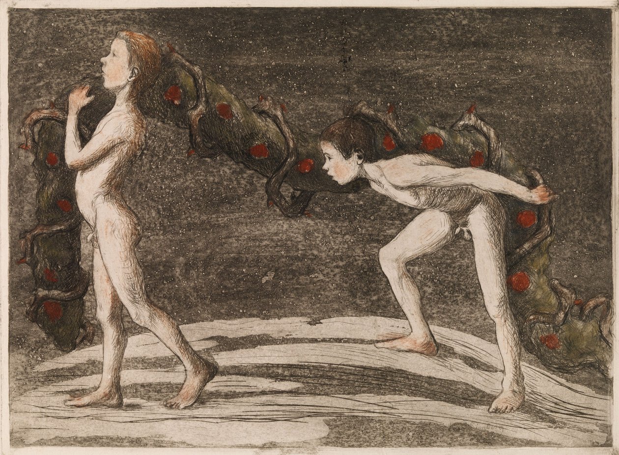 Nosiči girland II od Hugo Simberg