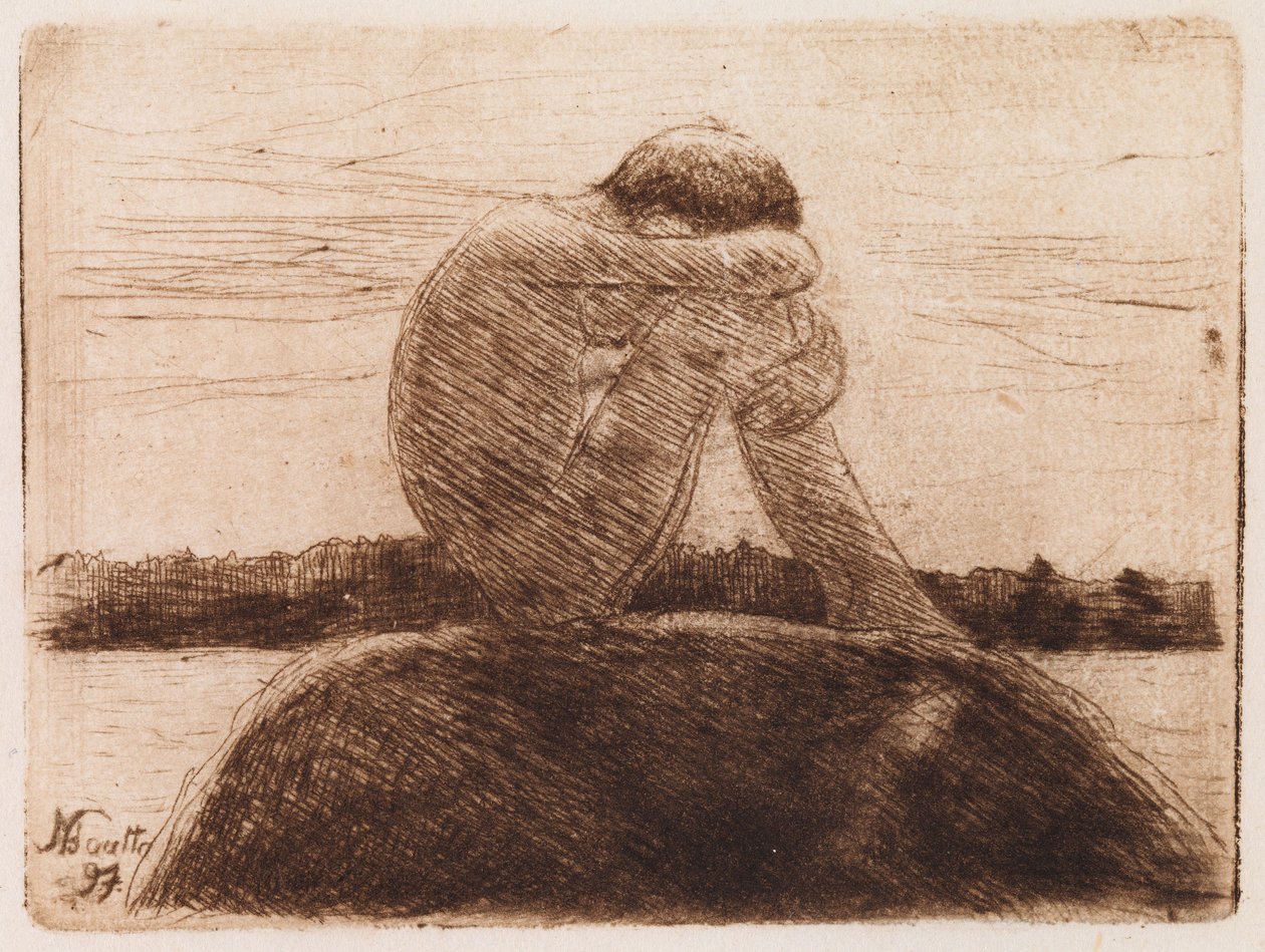 Na pobřežní skále od Hugo Simberg