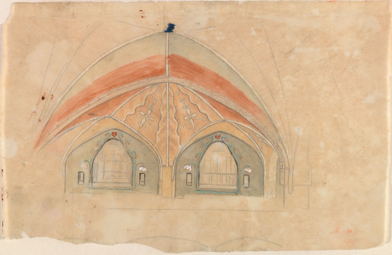 Křižák, skica pro tamperskou katedrálu od Hugo Simberg
