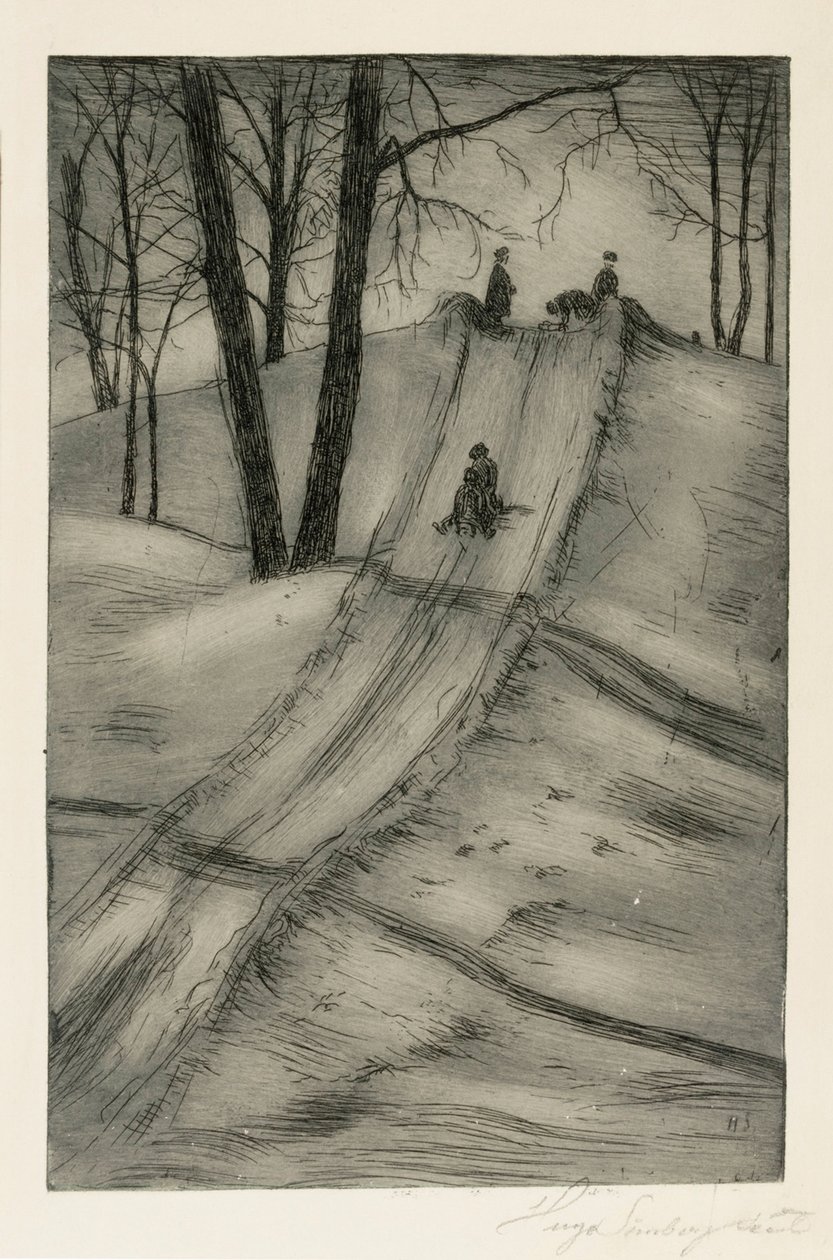 Sáňkařská skluzavka od Hugo Simberg