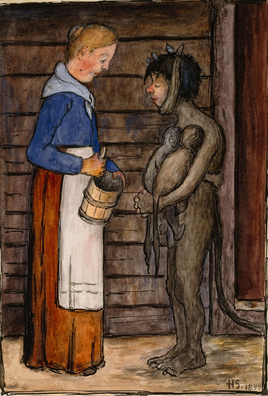 Farmářova žena a Chudák ďábel od Hugo Simberg