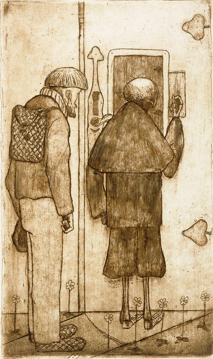 Rolník a smrt u bran nebe od Hugo Simberg